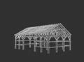 Jan De Jong Barn Frame 3D Drawings / Jan De Jong Front Right Corner with rafters